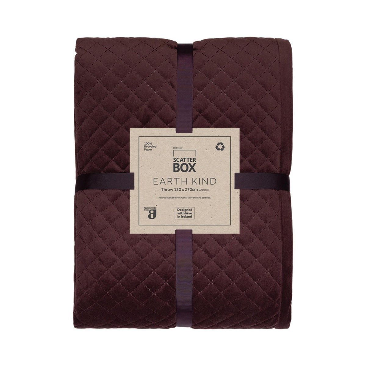 Scatter Box Erin 130x270cm Throw, Aubergine