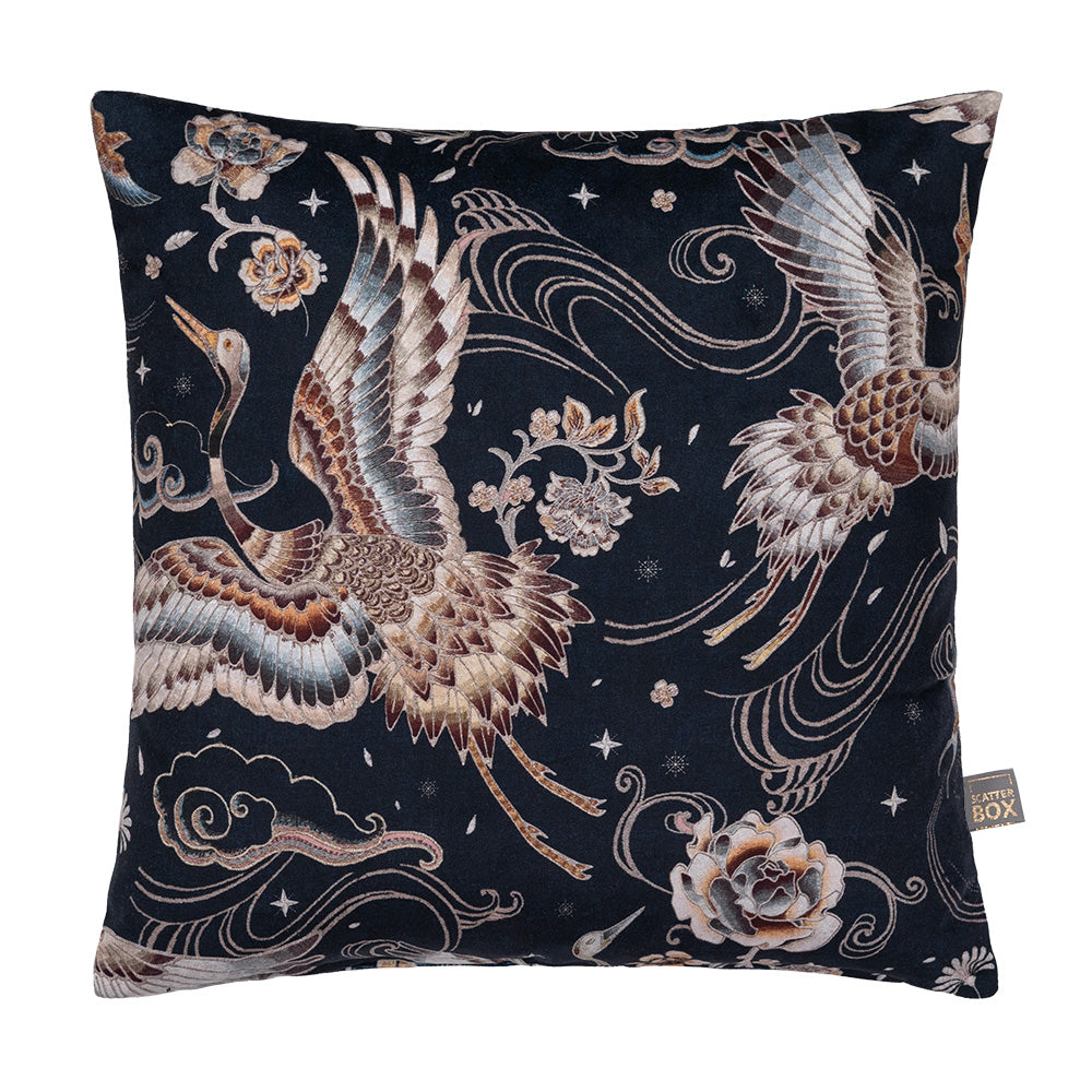 Scatter Box Heron Stitch Cushions, Navy/Rust