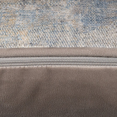 Zip image of silver/mink velvet cushion in 43cm size. Made from Jacquard fabric by Scatter Box