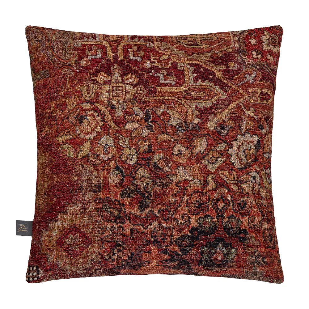 Reverse image of red 43x43cm size cushion by Scatter Box in Tapestry fabric.