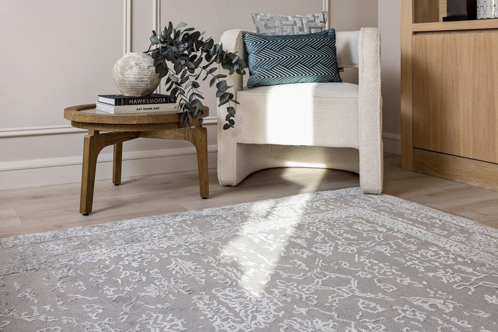 Scatter Box Camilla Damask Rug, Grey