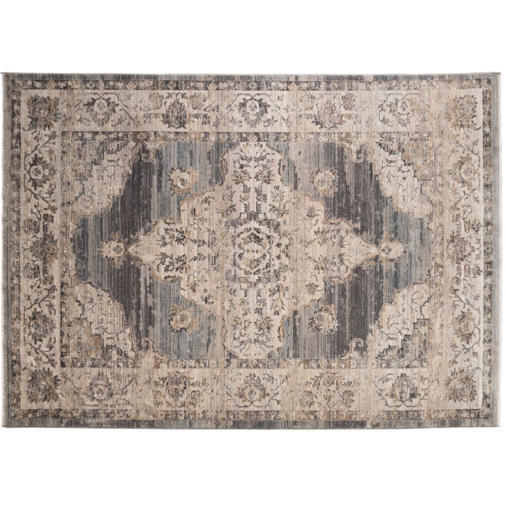 Scatter Box Vintage Damask Rug, Grey
