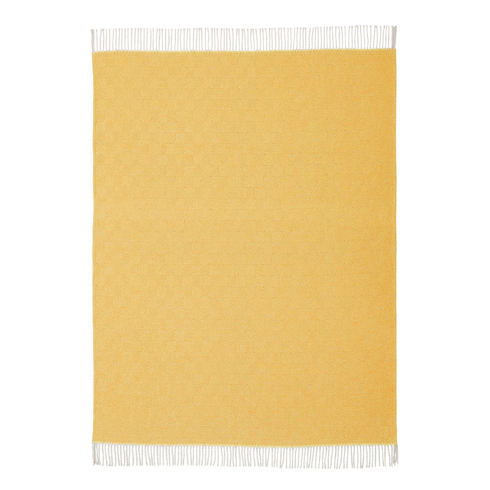 Scatter Box Throw - Geo - Ochre Grey - Geometric Design - Fringed