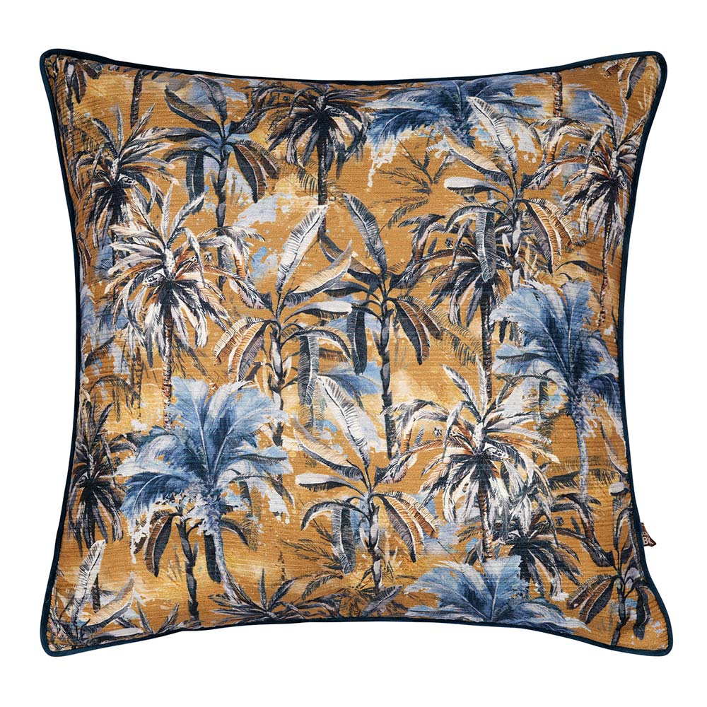 Blue sales gold cushions